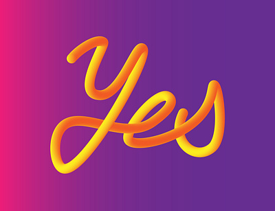 'Yes' Poster adobe blend bright colors font gradient graphic graphic design illustrator poster purple type typography art vector yellow