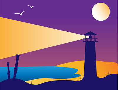 TRAVEL! 2021 adobe illustrator beach bright colors design flat flat design flat illustration gradient graphic graphic design illustrator lighthouse new year night poster resolutions summer tropical