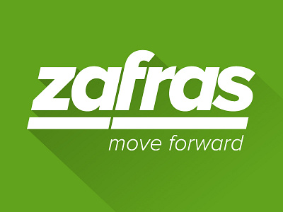 Zafras Logo concept clean design flat green logo logo design shadows white wordmark