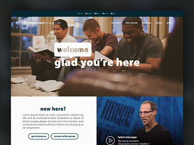 Church Site Redesign church church website design home home page masthead ui ux web web design