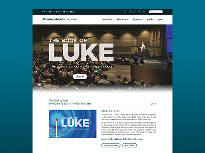 Series Page church church website design luke masthead player ui ux web web design