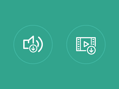 Download Icons audio clean design download flat green icons video