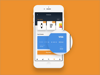 002 Credit Card Checkout amazon card cart checkout credit dailyui ui yellow