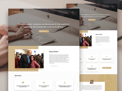 Eden's got a home design elegant homepage landing page professional public relations web website