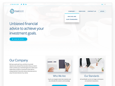 From the Top blue business design finance financial masthead money ui ux web website white