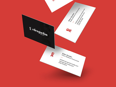 Eden's getting [RED] cards. branding business cards collateral design graphic logo monogram red