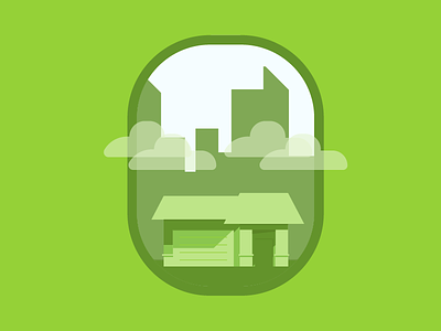 Green House - minus - Gases city clouds design greenhouse horizon house icon illustration system