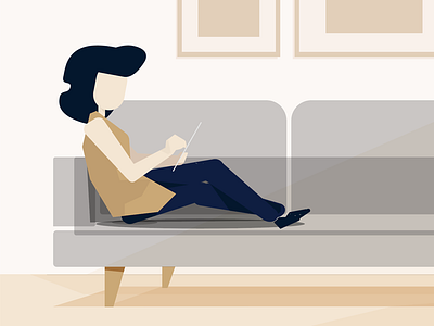 You ever just sit on the couch? couch design girl illustration ipad living room woman