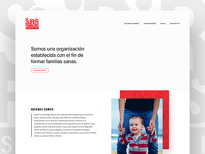 All white everything. And some red. And maybe black. children design family landing masthead page red web website