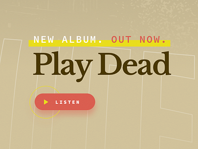 Play Dead and click the button. button design listen music ui web