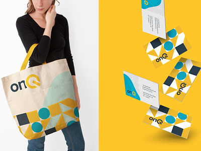 Turning on the collateral. It's Q. branding branding design colorful identity design pattern pattern design yellow