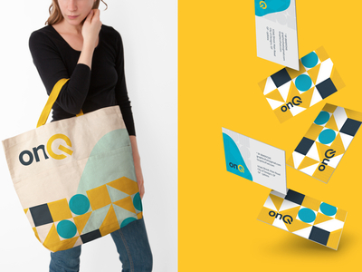 Turning on the collateral. It's Q. branding branding design colorful identity design pattern pattern design yellow