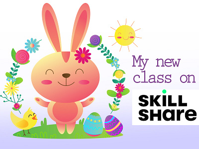 Skillshare class 2 animation cartoon character design color coloring design easter easter bunny illustraion simple sketching skillshare spring