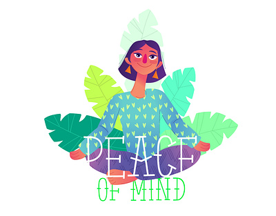 Peace of mind cartoon character design children design illustraion illustration vector