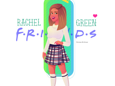 Rachel Green character design illustraion illustrator