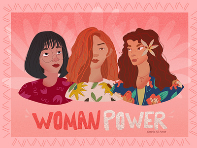 woman power cartoon character design design illustraion illustrator power woman woman portrait