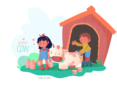 lovey cow animation cartoon character design children illustraion illustration illustrator vector