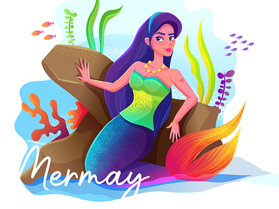 mermay animation cartoon character design design illustraion illustration illustrator mermaid vector