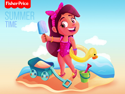 Fisherprice summer time animation artwork cartoon character design children design illustraion illustration illustrator vector