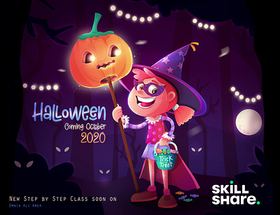 Halloween Class soon on Skillshare animation artwork cartoon character design color design illustraion illustrator kid new