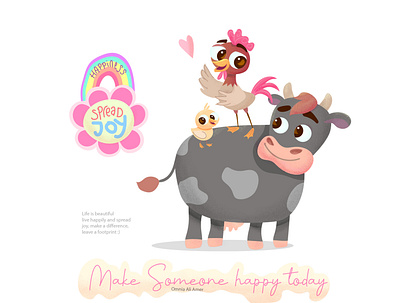 The happy farm artwork cartoon character design children design illustraion illustrator kid new vector