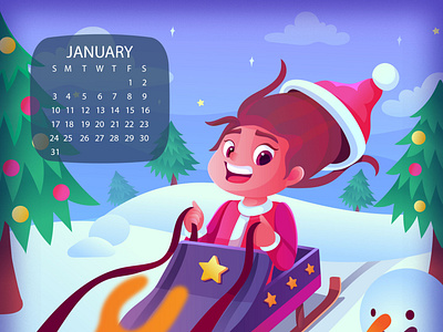 happy new year calendar by omnia ali amer on Dribbble