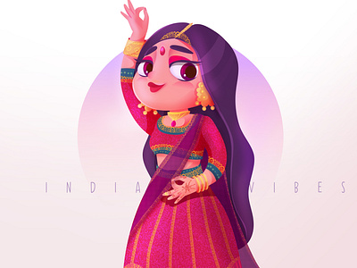 Indian Girl cartoon character character design design drawing illustraion illustration india vector