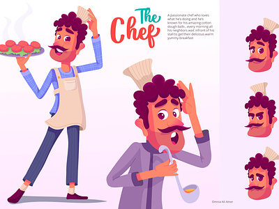 The Chef cartoon character design design drawing illustration vector