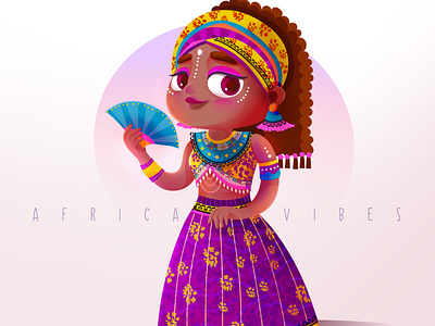 african girl cartoon character design design digital illustration illustrator vector