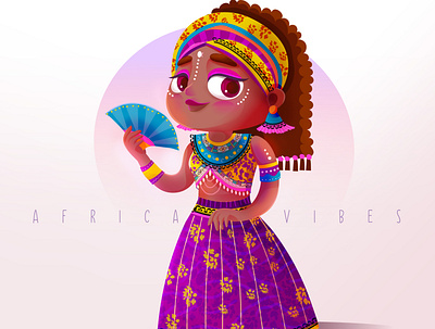 african girl cartoon character design design digital illustration illustrator vector