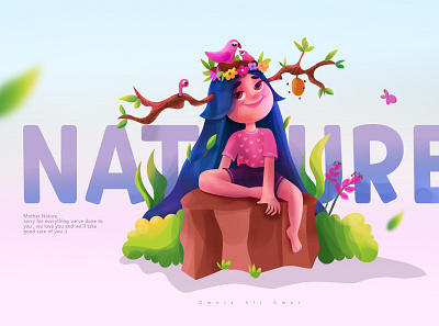 Nature cartoon character design design illustraion vector
