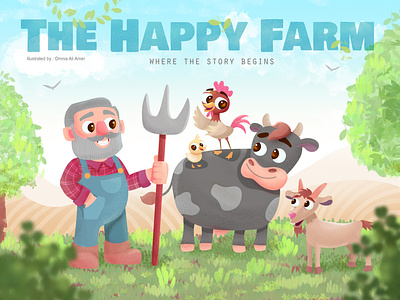 the happy farm cartoon character design design illustration