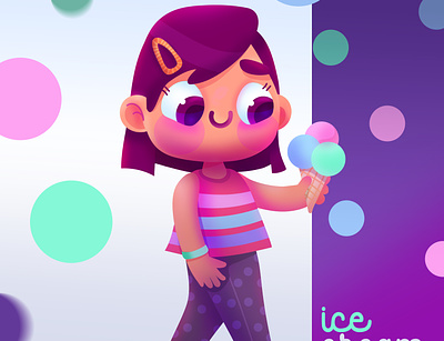 the ice cream girl cartoon character design design illustraion illustration vector