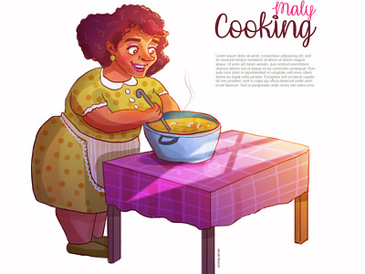 maly cooking character design design illustration