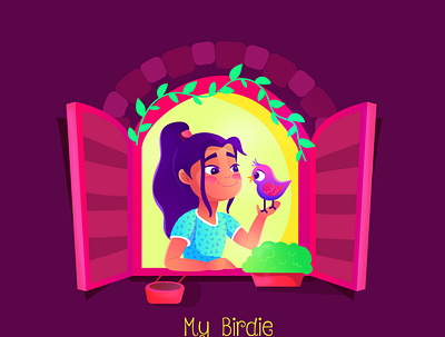 My birdie animation character design children design illustraion