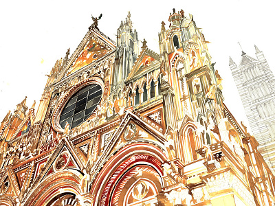 Siena architect architecture drawing free hand drawing italy siena sketch watercolor