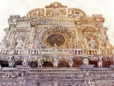Lecce architect architecture beige church detail facade lecce