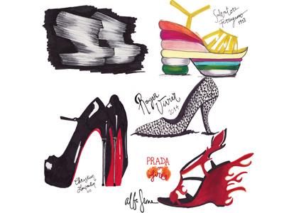 killer heels brooklyn museum fashion heels markers shoes sketches