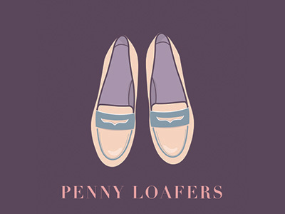 Penny loafers colors footwear illustration shoes styles