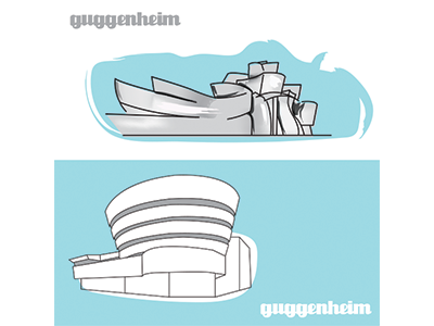 Guggenheim Bilbao- NYC bilbao colors guggenheim illustration museums new york