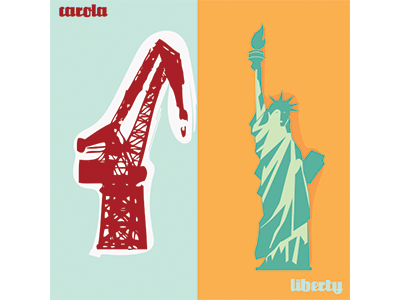 Carola vs Liberty. Bilbao vs New York bilbao carola colors grua illustration liberty new york popular statue of liberty
