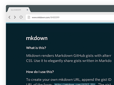 Mkdown css gist github html markdown