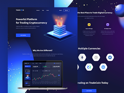 Concept Landing - Cryptocurrency by Tetiana Kolinko on Dribbble