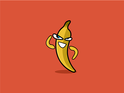 Banatic banana character fun logo yellow