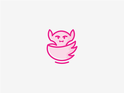 bat character clean icon logo magenta mascot simple