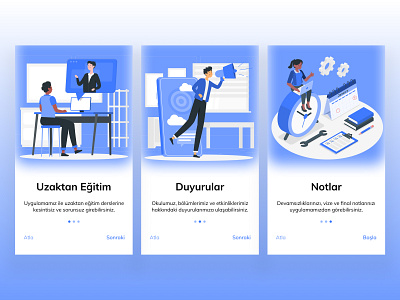 Online University Mobile App Onboarding branding design distance learning educaiton app illustration minimal mobile app ui mobile app ui design onboarding ui ux