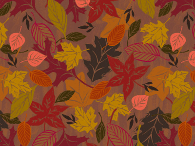 Fall Leaves Pattern fall hand drawn leaves pattern pattern design repeat surface design