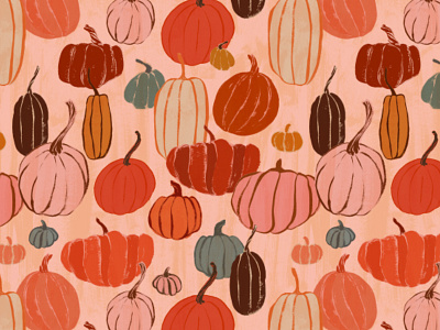 Pumpkins fall hand drawn pattern pattern design pumpkins repeat surface design