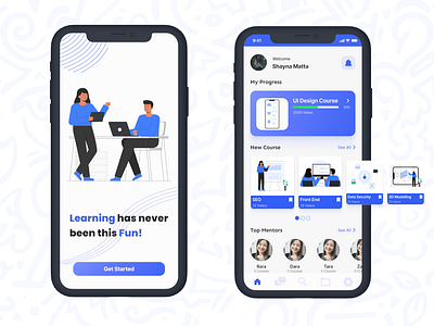 Online Learning and Mentoring Mobile App Concept dashboard design graphic design illustration learning mentoring mobileapp onlinelearning ui uidesign uiux uiuxdesign ux web design