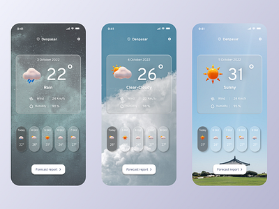 Weather Forecast Mobile app Design Exploration dashboard design interface mobileapps sunny ui uidesign uiux uiuxdesign userinterface ux uxdesign weather webdesign